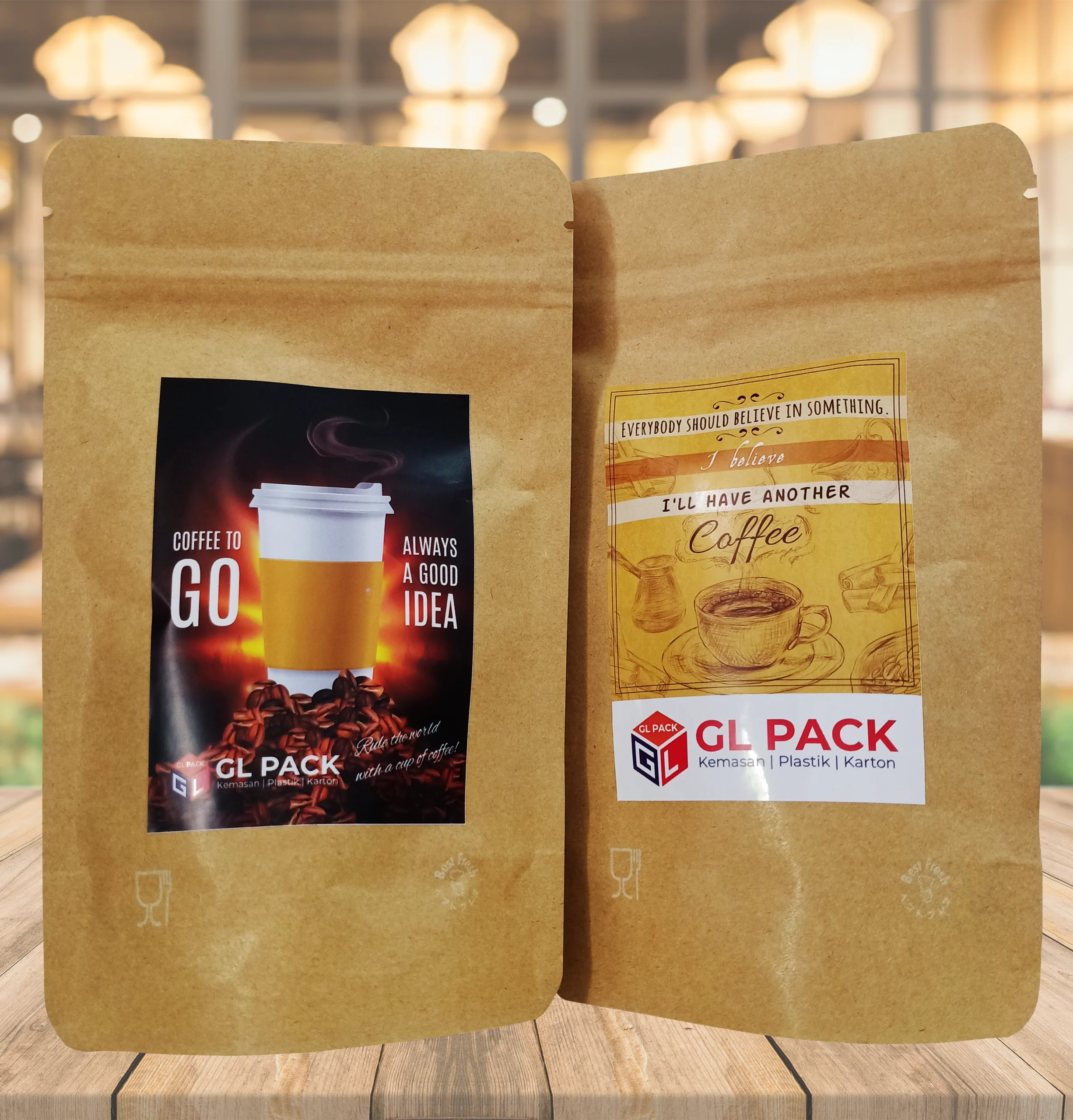 Kopi Pack, Craft Paper + stiker